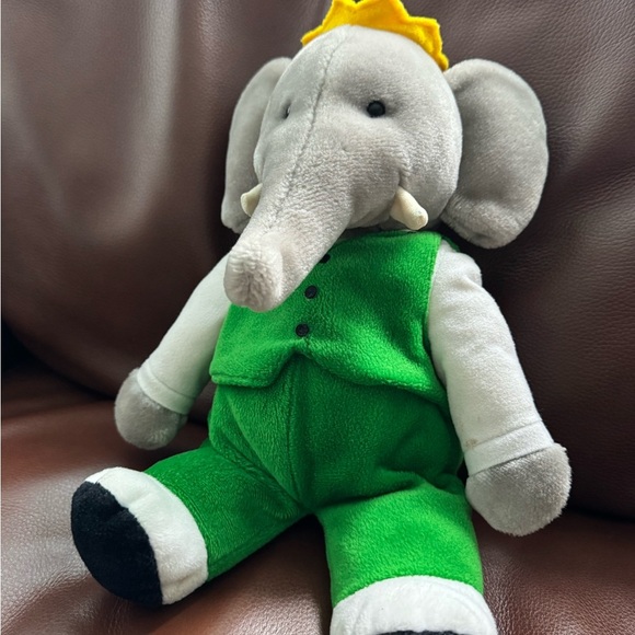Vintage Gund BABAR Elephant Green Suit Plush Stuffed Animal Toy 1988 Korea GREAT - Picture 5 of 5